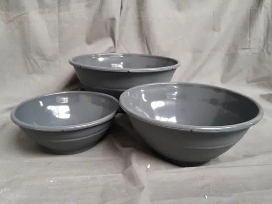 COOKS ESSENTAILS SET OF 3 COLLAPIBLE SILICONE BOWLS IN GREY