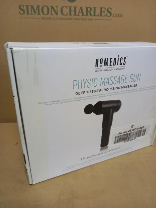 BOXED HOMEDICS PHYSIO MASSAGE GUN DEEP TISSUE MASSAGER