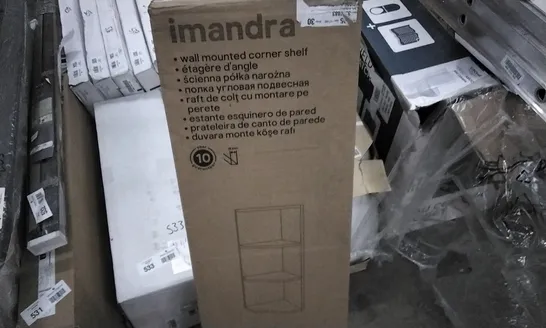 BOXED IMANDRA WALL MOUNTED CORNER SHELF 