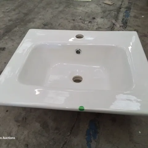 BOXED CANELLI CERAMIC SINGLE TAP VANITY BASIN WHITE 500 × 400mm