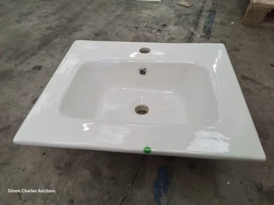 BOXED CANELLI CERAMIC SINGLE TAP VANITY BASIN WHITE 500 × 400mm