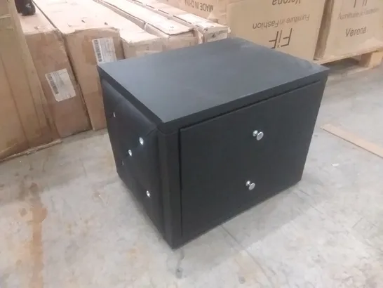 BOXED VERONA BLACK TWO DRAWER CHEST (1 BOX)
