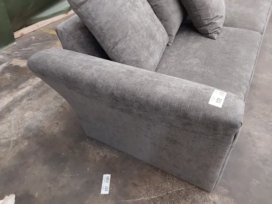 DESIGNER FOUR SEATER SOFA WITH SCATTER CUSHIONS GREY FABRIC 