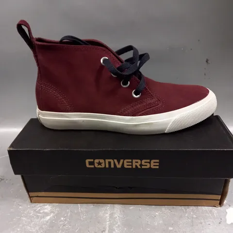 BOXED PAIR OF CONVERSE MAROON TRAINERS - 5