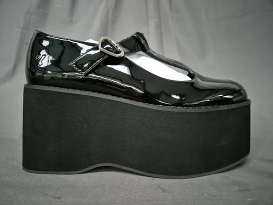 BOXED PAIR OF KOI MORENO BLACK PLATFORM MARY JANES UK SIZE 4