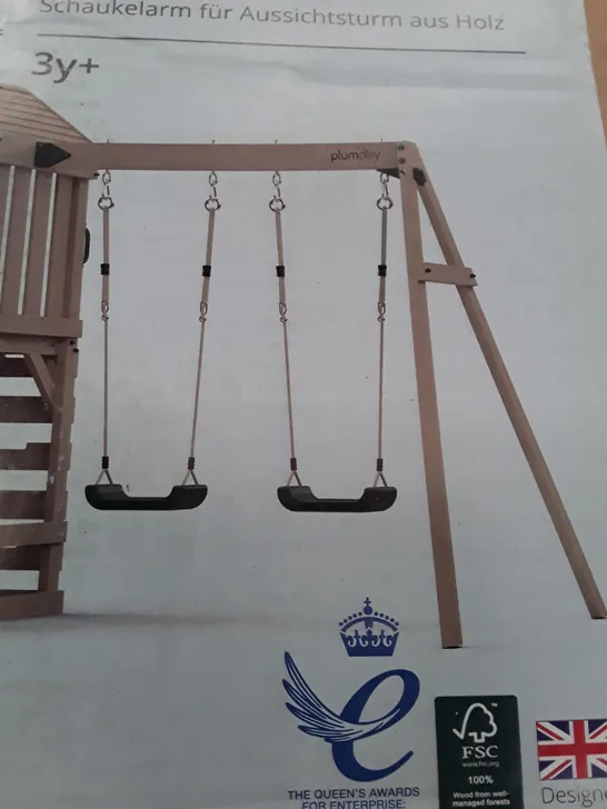 PALLET CONTAINING 2 SPARE PLUM WOODEN LOOKOUT TOWER SWING ARMS 