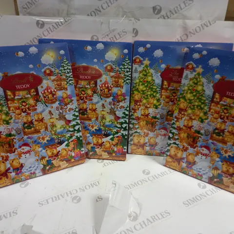 4 SEALED AND BOXE LINDT TEDDY ADVENT CALENDARS