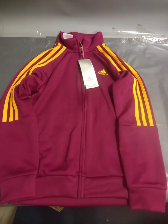 ADIDAS KIDS SERENO TRACK SUIT TOP BURGUNDY AGE 7-8