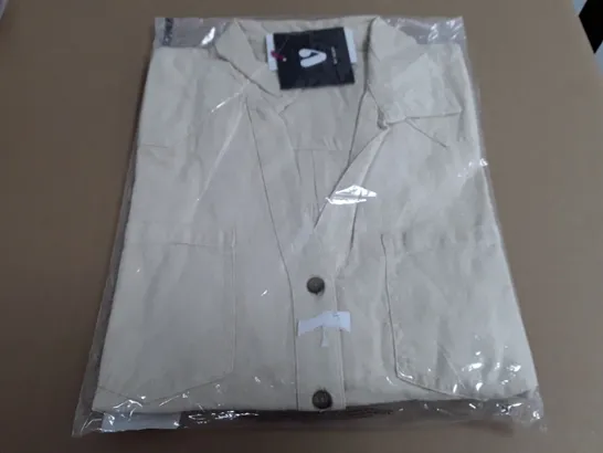 BAGGED VERY LONG SLEEVE SHIRT IN STONE - UK 10