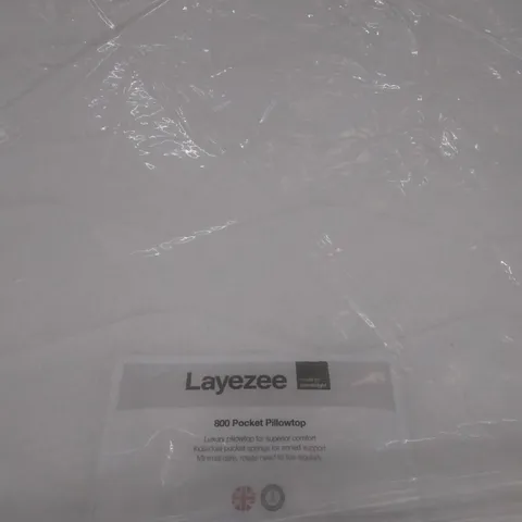 BAGGED LAYZEE SMALL DOUBLE 800 POCKET PILLOW TOP MATTRESS 