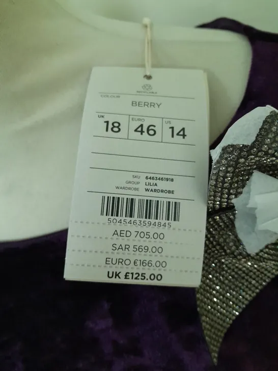 MONSOON LILIA BERRY OCCASSIONAL DRESS SIZE 18