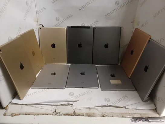 LOT OF 10 APPLE IPAD HARD SHELL CASES FOR VARYING MODELS TO INCLUDE A1673, A1566, A2602, ETC