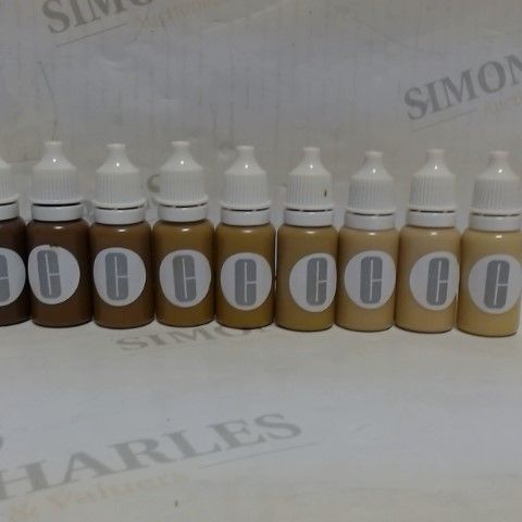 LOT OF APPROXIMATELY 35 CLINIQUE FOUNDATION 10ML SAMPLE POTS IN ASSORTED SHADES