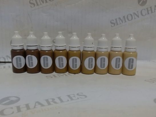 LOT OF APPROXIMATELY 35 CLINIQUE FOUNDATION 10ML SAMPLE POTS IN ASSORTED SHADES