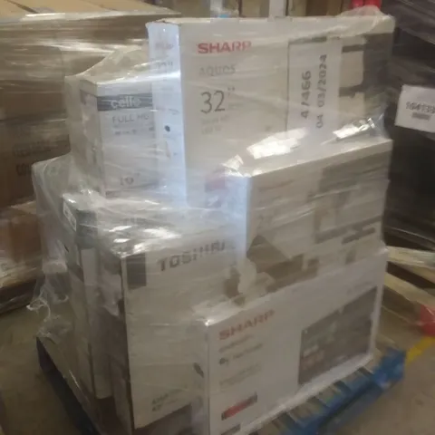 PALLET OF APPROXIMATELY 14 ASSORTED UNTESTED RAW RETURN TV'S AND MONITORS