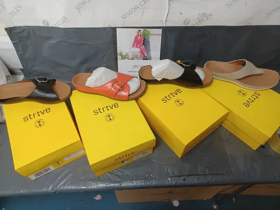 BOX OF APPROXIMATELY 4 ASSORTED PAIRS OF  SANDALS IN VARIOUS STYLES AND SIZES 