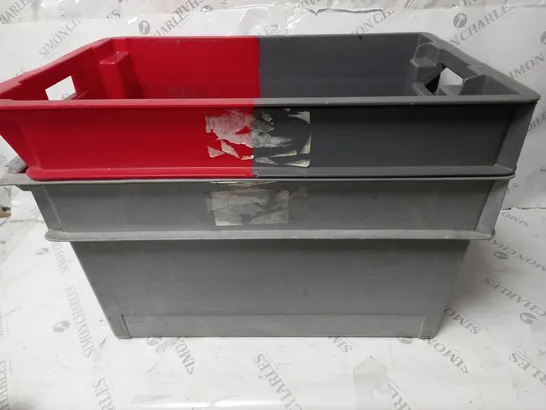 SET OF TWO STACKABLE STORAGE BOXES APPROX 50 X 30 X 33CM EACH