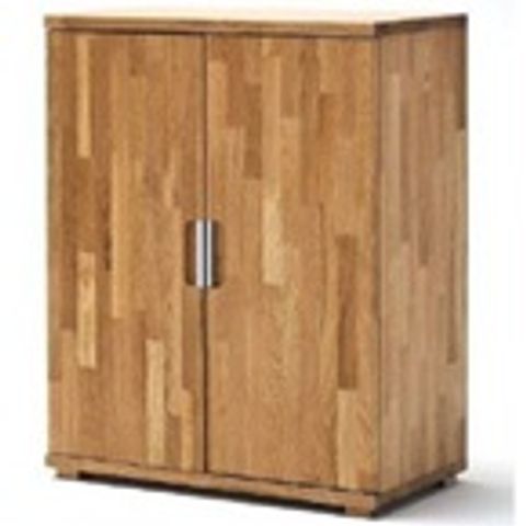 BOXED CENTO KNOTTY OAK LOW BOARD STORAGE CABINET WITH 2 DOOR