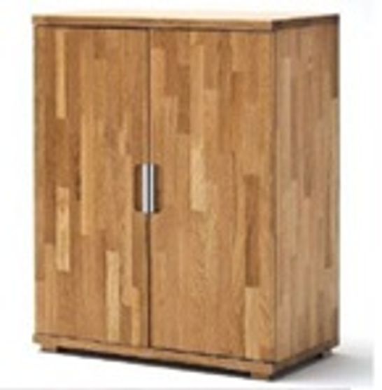 BOXED CENTO KNOTTY OAK LOW BOARD STORAGE CABINET WITH 2 DOOR