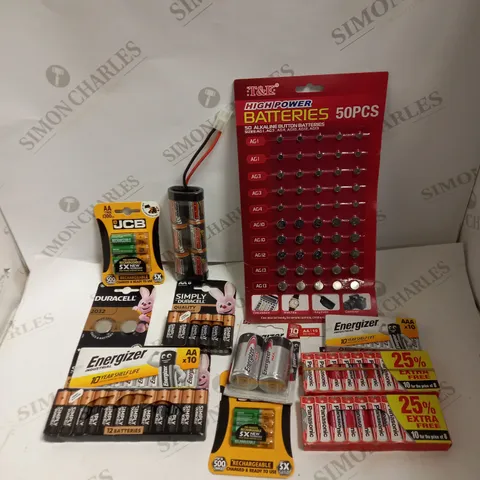 LOT TO CONTAIN APPROX. 40 ASSORTED PACKS OF BATTERIES, BRANDS AND SPECIFICATIONS MAY VARY 