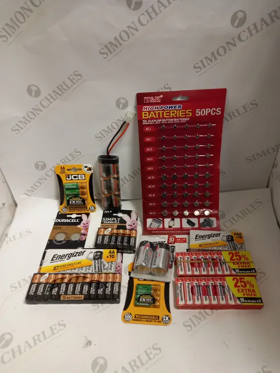 LOT TO CONTAIN APPROX. 40 ASSORTED PACKS OF BATTERIES, BRANDS AND SPECIFICATIONS MAY VARY 