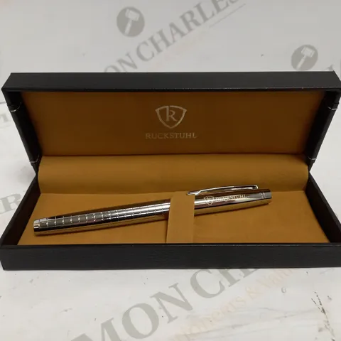 RUCKSTUHL STAINLESS STEEL LUXURY PEN IN GIFT BOX – HAND ASSEMBLED