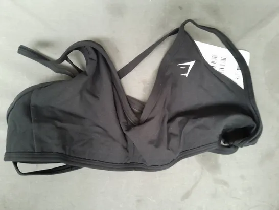 GYM SHARK BACK GAIN SPORTS BRA IN BLACK SIZE SMALL