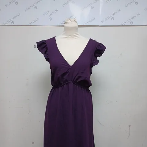 MAISON DE MINES V NECK MIDI DRESS PURPLE - SIZE MEDIUM