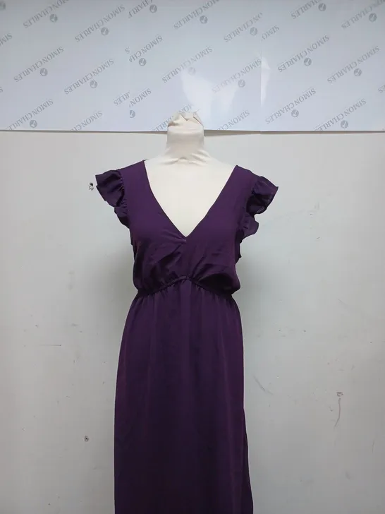 MAISON DE MINES V NECK MIDI DRESS PURPLE - SIZE MEDIUM