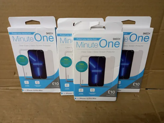 LOT OF 4 MINUTE ONE CLEAR CASES FOR IPHONE 13 PRO MAX