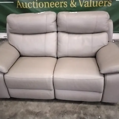 QUALITY ITALIAN DESIGNER PATRIZIO MOCHA LEATHER 2 SEATER POWER RECLINER SOFA