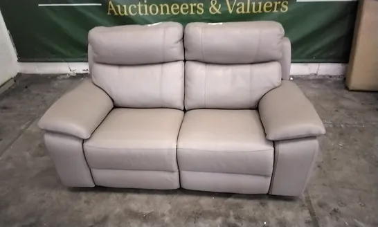 QUALITY ITALIAN DESIGNER PATRIZIO MOCHA LEATHER 2 SEATER POWER RECLINER SOFA