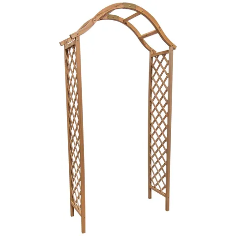 BOXED SOLID WOOD BROWN GARDEN ARCHES 