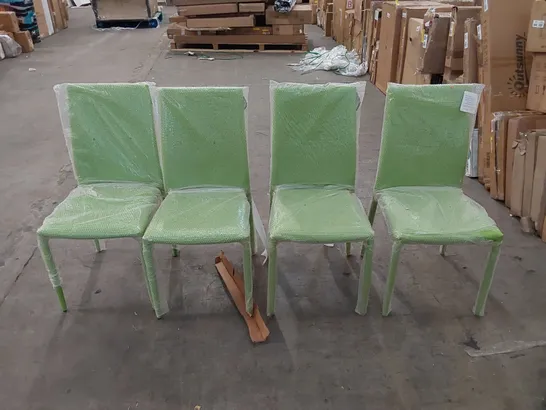 BOXED SET OF CHATHAM 4 ARMLESS GREEN FABRIC STACKING CHAIRS (1 BOX)