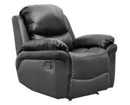 BOXED MADISON BLACK FAUX LEATHER MANUAL RECLINER CHAIR (1 BOX) RRP £349.99