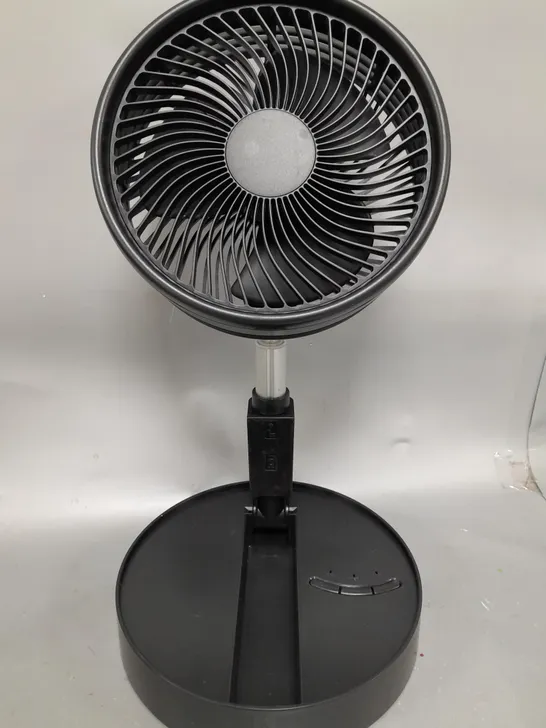 BOXED BELL & HOWELL RECHARGEABLE EXTENDABLE DESK & FLOOR FAN, BLACK