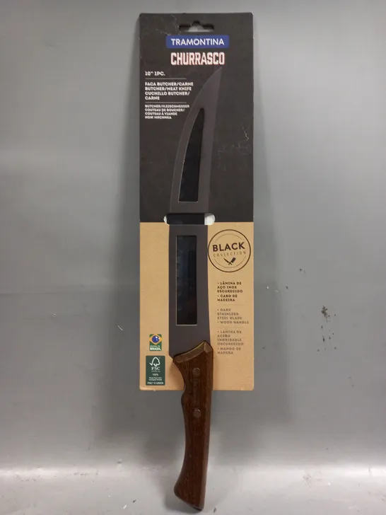 TRAMONTINA CHURRASCO 10" BLACK COLLECTION MEAT KNIFE - COLLECTION ONLY 