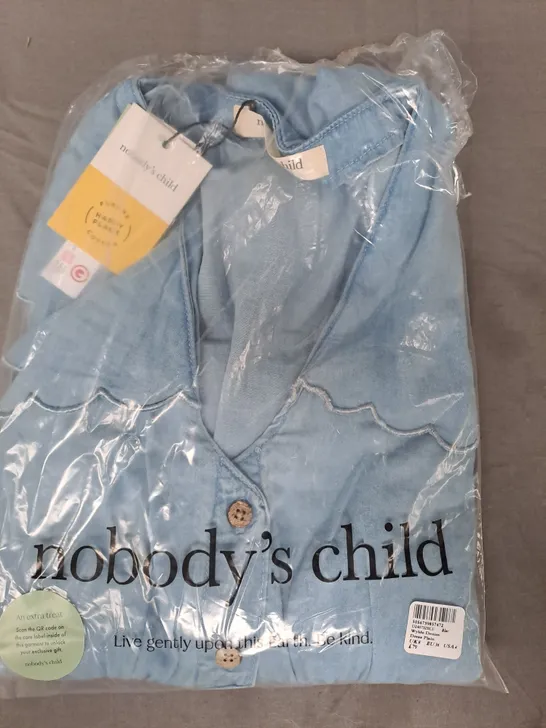 NOBODY'S CHILD WYLDE DENIM DRESS IN BLUE UK SIZE 8