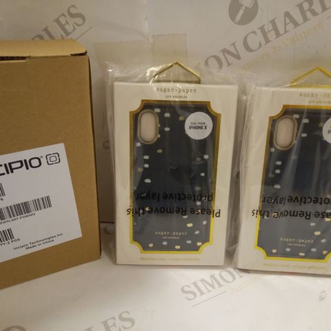 BOX OF APPROX 20 INCIPIO IPHONE CASES - BLACK/GOLD/WHITE SPOTTY PATTERN