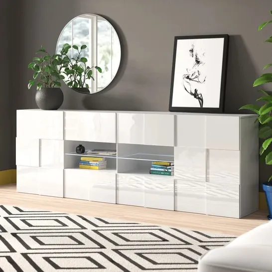 BOXED BAILEE 240cm WIDE 4 DRAWER SIDEBOARD (3 BOXES)