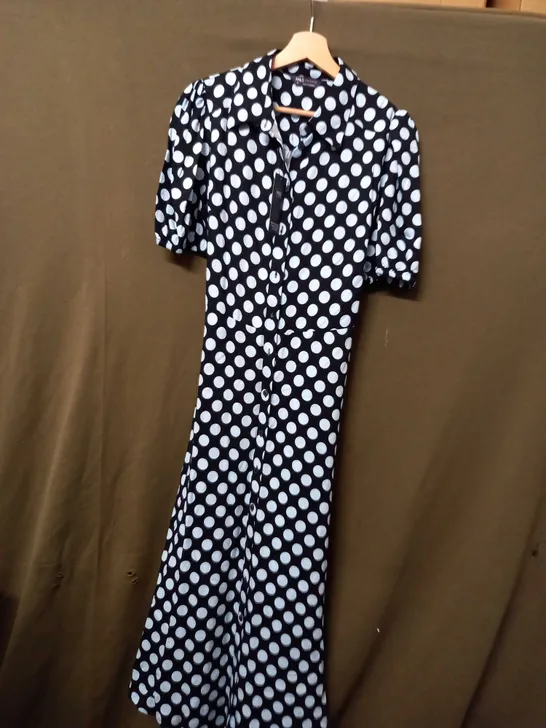 M&S POKKADOT LONG DRESS - SIZE 14