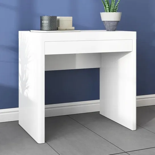 BOXED MOOREHEAD WRITING DESK - HIGH GLOSS WHITE (1 BOX)