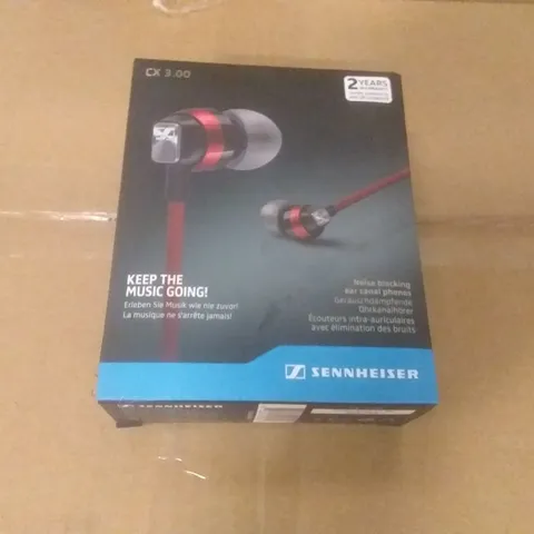 BOX OF 40 SENNHEISER CX 3.00 EARPHONES OF ASSORTED COLOURS 