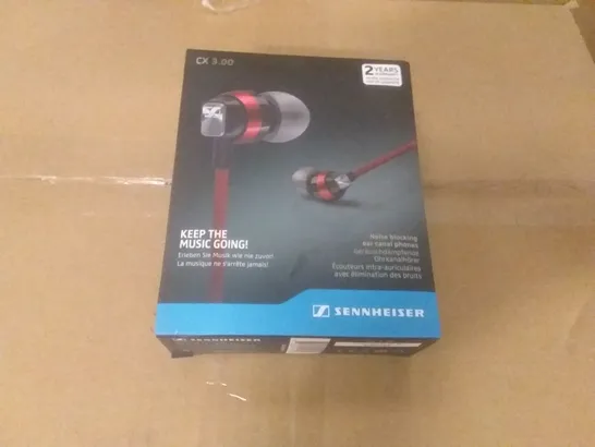 BOX OF 40 SENNHEISER CX 3.00 EARPHONES OF ASSORTED COLOURS 