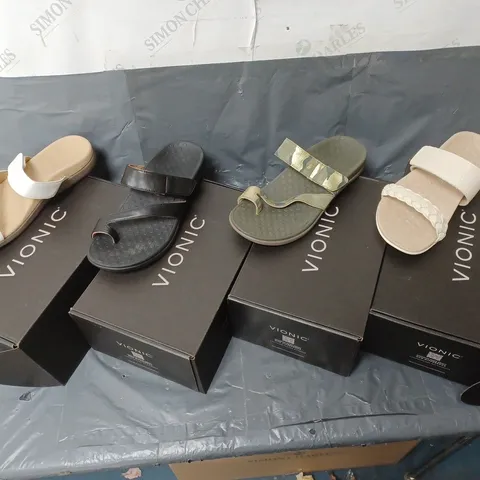 BOX OF APPROXIMATELY 4 ASSORTED PAIRS OF  SANDALS IN VARIOUS STYLES AND SIZES 