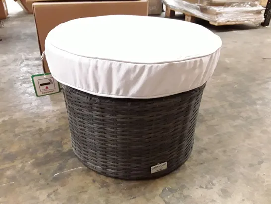 BOXED CIRCULAR FOOTSTOOL/TABLE - GREY