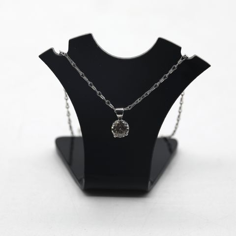 DESIGNER 18ct WHITE GOLD PENDANT ON CHAIN, SET WITH A DIAMOND WEIGHING +-0.62ct 