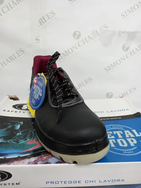 SIR SAFETY SYSTEM METAL TOP BLACK SHOE - SIZE 36