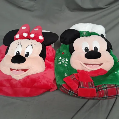 SET OF 2 MICKEY AND MINNIE MOUSE CHRISTMA STOCKINGS