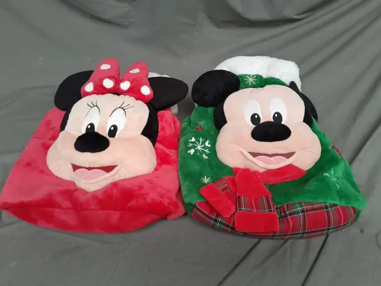 SET OF 2 MICKEY AND MINNIE MOUSE CHRISTMA STOCKINGS